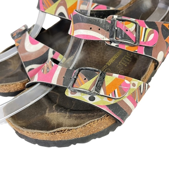 PAPILLIO BIRKENSTOCK Arizona Print Genuine Leather Slides Sandals Slip On sz 6 - Picture 9 of 16